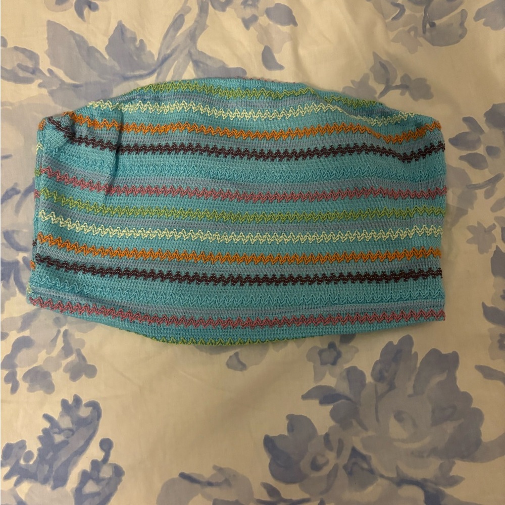 Striped Stitch Strapless Top!